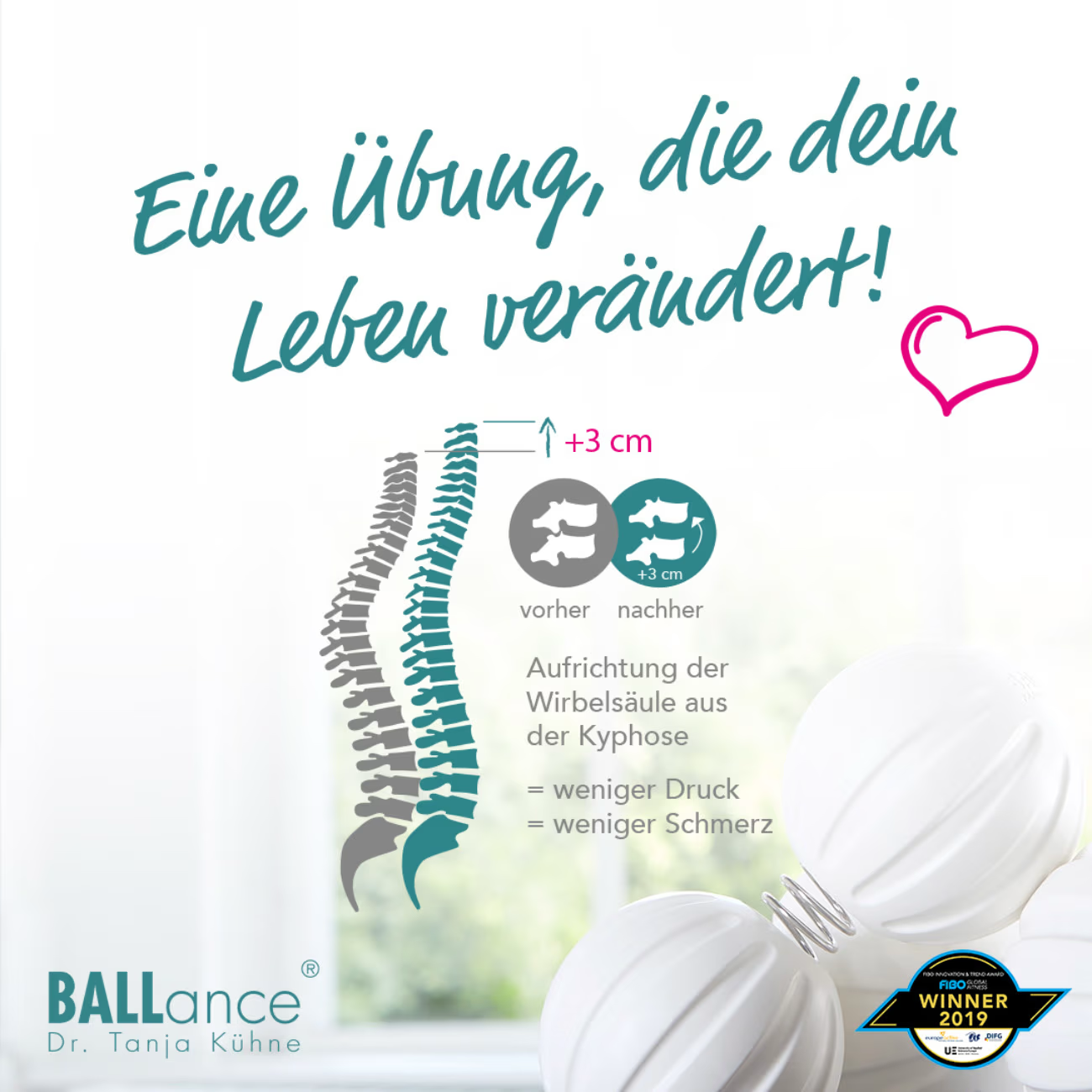 BALLance – Aufrichtung der Wirbelsäule (+3 cm) BALLance – Aufrichtung der Wirbelsäule (+3 cm)